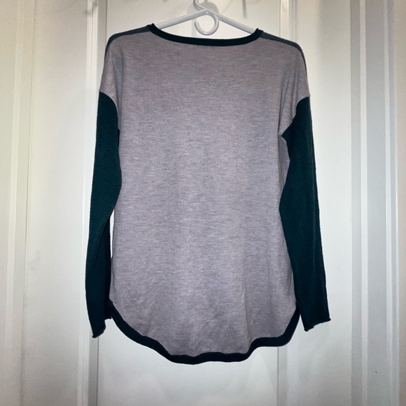 Smartwool Womens Shadow Pine Colorblock Sweater in Mist Blue/Twilight Marl - Picture 3 of 4